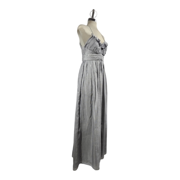 Luxury Designer Summer Maxi dress Gray Moda International size 4 - Picture 7 of 9